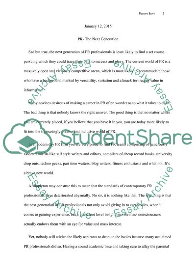 Feature story base on interview