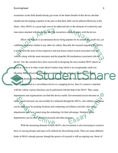 Micro Aerial Vehicle - Capacities and Restrictions