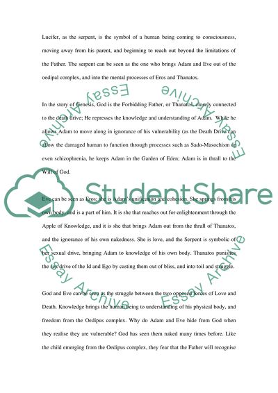 Psychological Analysis of the Story of Adam and Eve