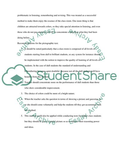 The system of Assessing for Elementary School