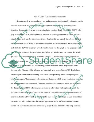 Signals Affecting Memory CD8+ T-cell Response