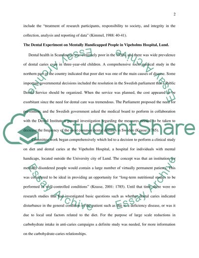 Ethical Problems and Consequences of Research Procedures