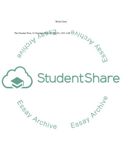 News from the Frontier Post of Pakistan