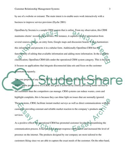 Customer Relationship Management (CRM) Systems