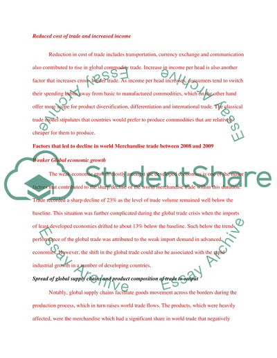 Factors That Led to Development of World Merchandise Trade