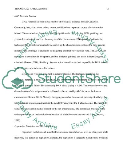 The Application of Biology Today