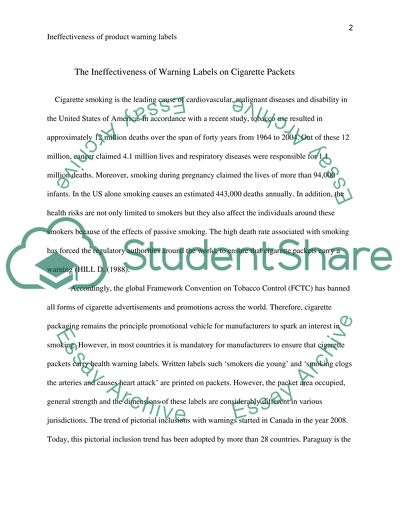 The Inteffectiveness of Warning Labels on Cigarette Packaging