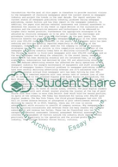 Strategic Planning at the Chronicle Gazette