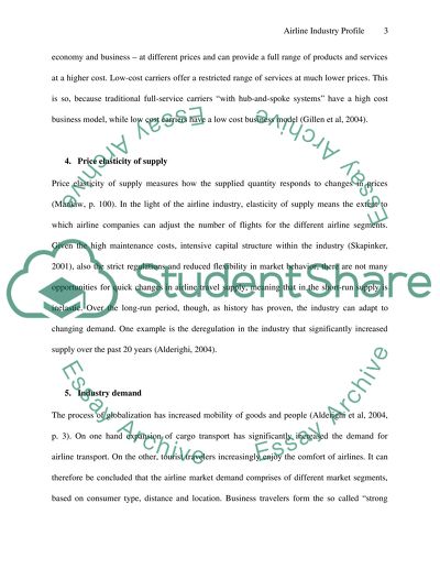 Economic Profile for the Airline Industry