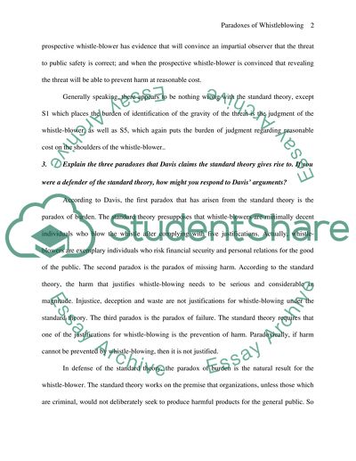 Paradoxes of Whistle-blowing