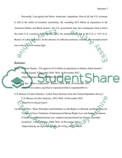 Speech Presentation on Native American Reparations