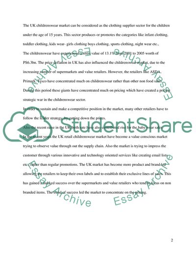 Background of UK Childrenswear Sector