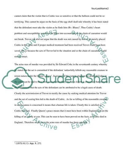 Criminal Law: Factual and Legal Causation