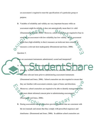 Assessment and How is It Used in School Counselling