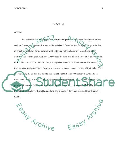 Fraud and Financial Audit of MF Global