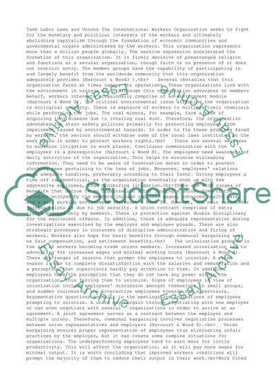 Labor Laws and Unions