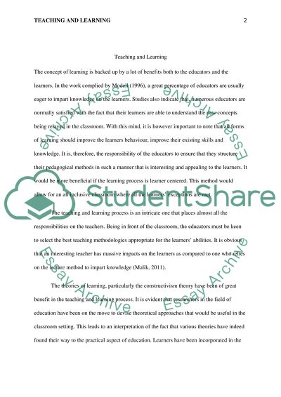 The Concept of Learning