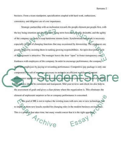 Answer and summarize Management HR