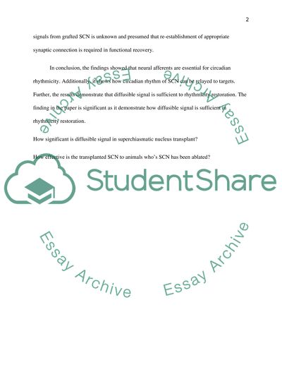 SCN Mechanism of Communication