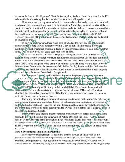 Europe Union State Aid Laws