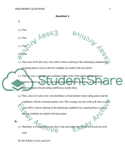 Finish some philosophy quiz