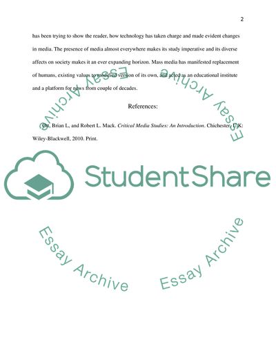 Critical Media Studies by Ott and Mack