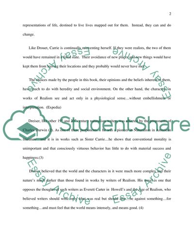 Naturalism in Sister Carrie