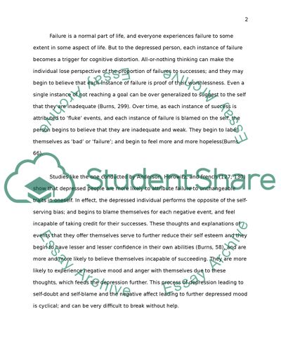 Cognitive and Emotional Symptoms of Depressive Disorder
