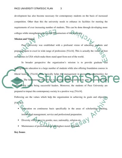 Vision, Mission, and Values of Pace University