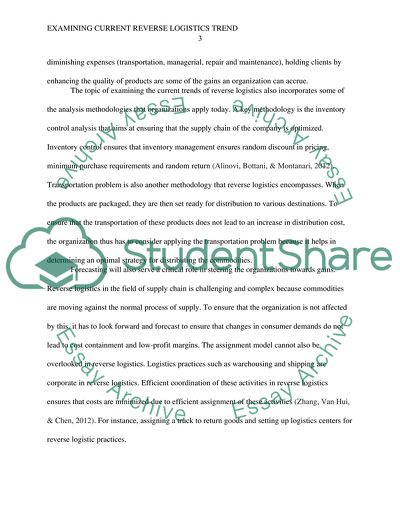 Examining current reverse logistics trends