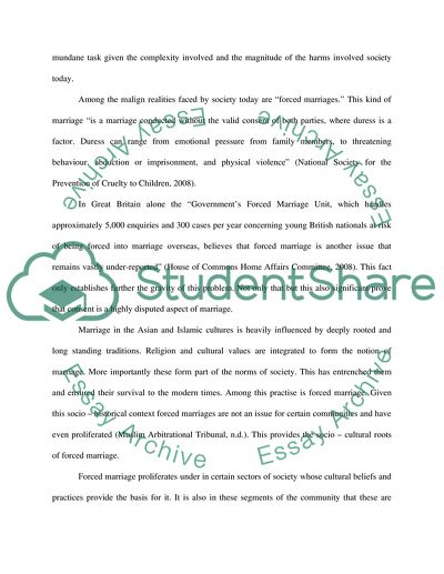 The Forced Marriage Legislation in the UK