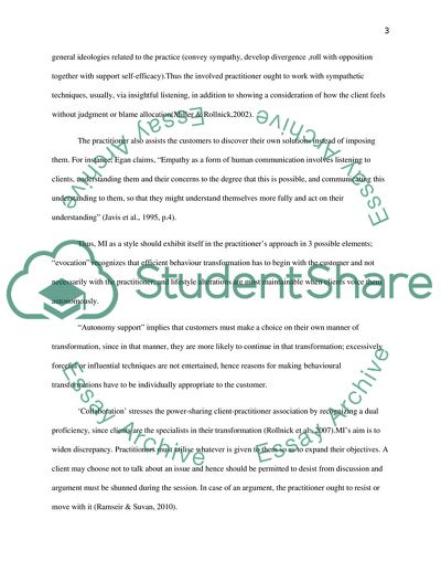 Motivational Interviewing and Its Function in Person-Centred Social Change