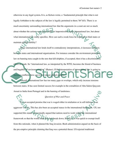 Does International Law Matter in Relation between States