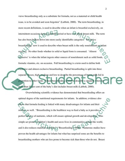 Breastfeeding, the Best Option for all Concerned