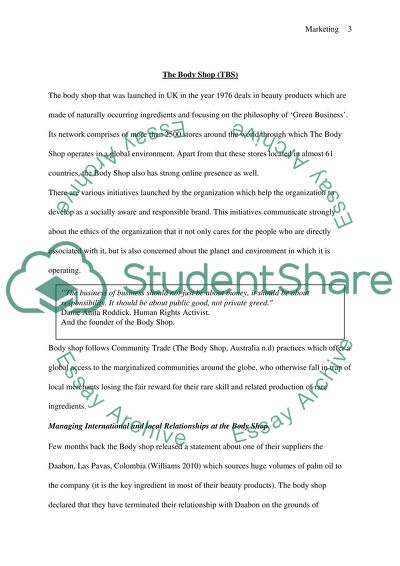 The body shop relationship marketing