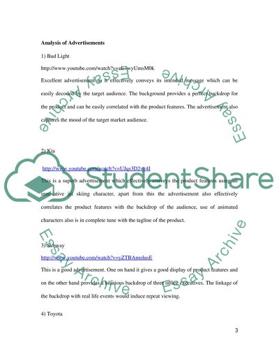 Analysis of Advertisements