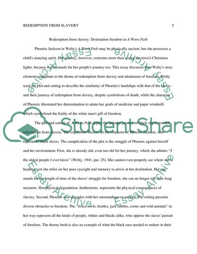 Redemption from Slavery: A Worn Path