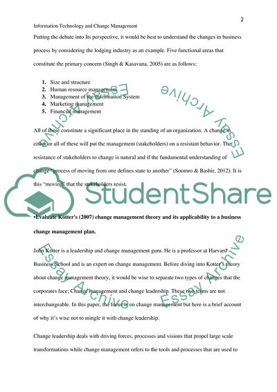 Information Technology and Change Management