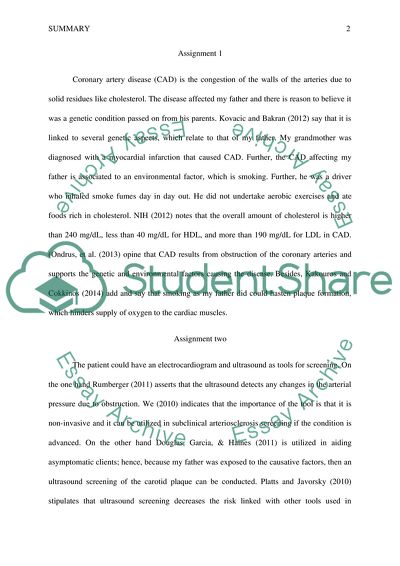 Analysis of Coronary Artery Disease
