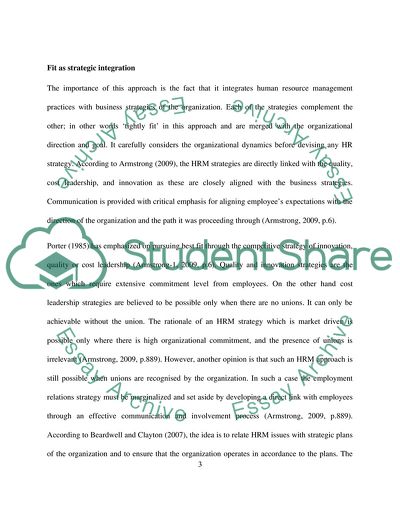 Human Resource Management: The Concept of Strategic Fit