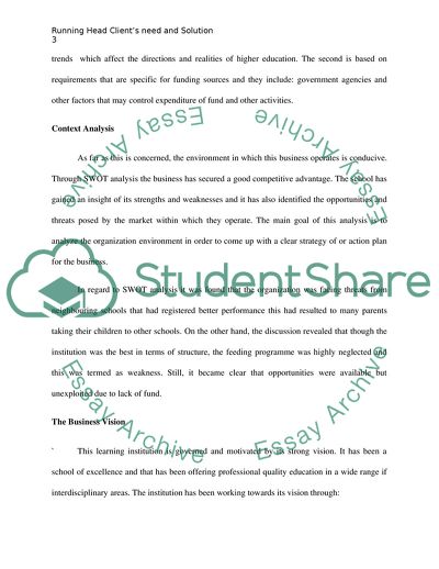 Clients Need for Strategic Management Information