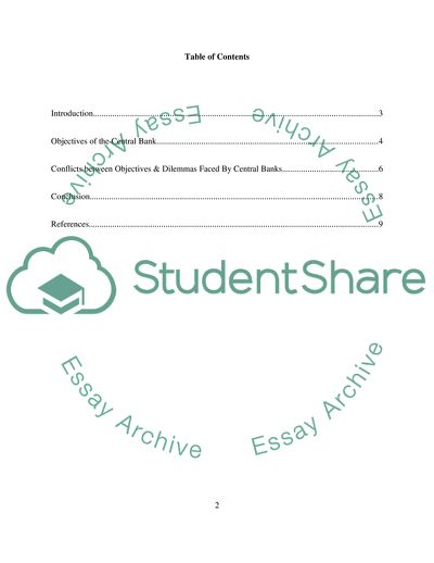 Conflicts between Objectives and Dilemmas Faced by Central Banks