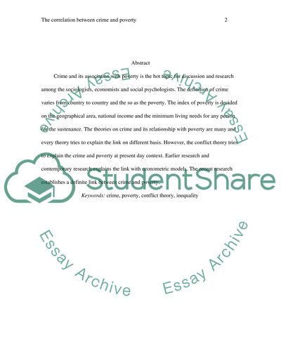 The Correlation Between Crime And Poverty