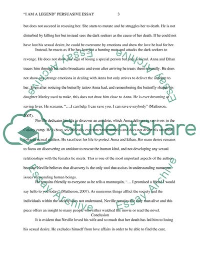 Lose of Sexual Desire and Scientific Research in I am a Legend