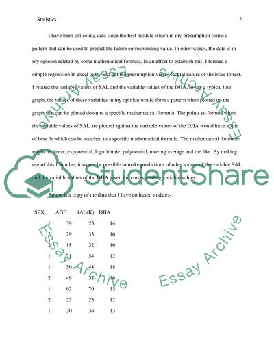 Statistics 401 Mod 4 SLP - Regression Analysis