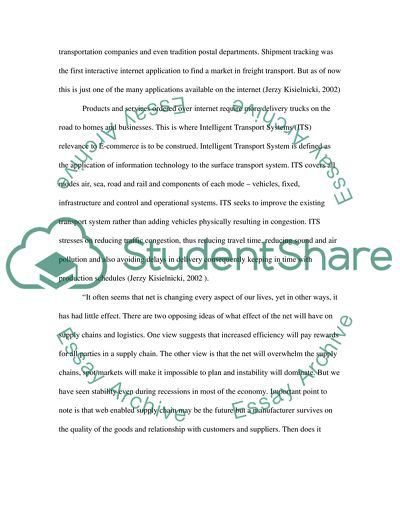 Logistics and E-Commerce