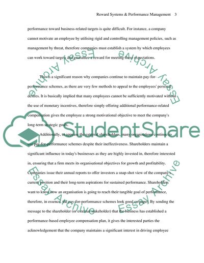 Reward Systems and Performance Management