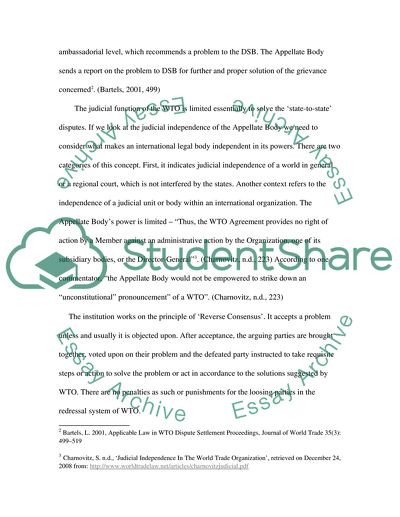 To What Extent Are the WTO Panel and Appellate Body Process Judicial in Nature