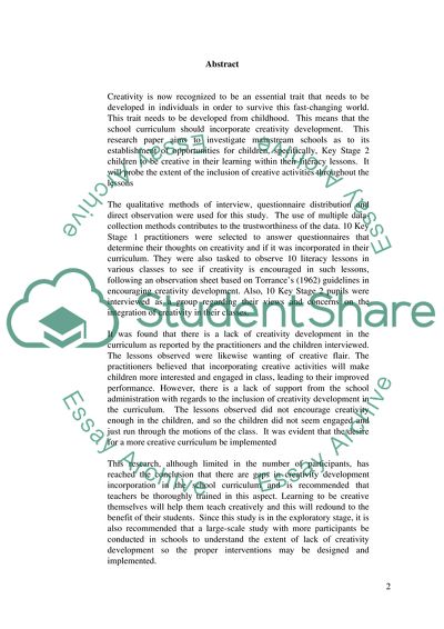 Encouraging Childrens Participation in the Creative Arts