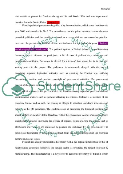 Origin, Economics and Political Governance in Finland